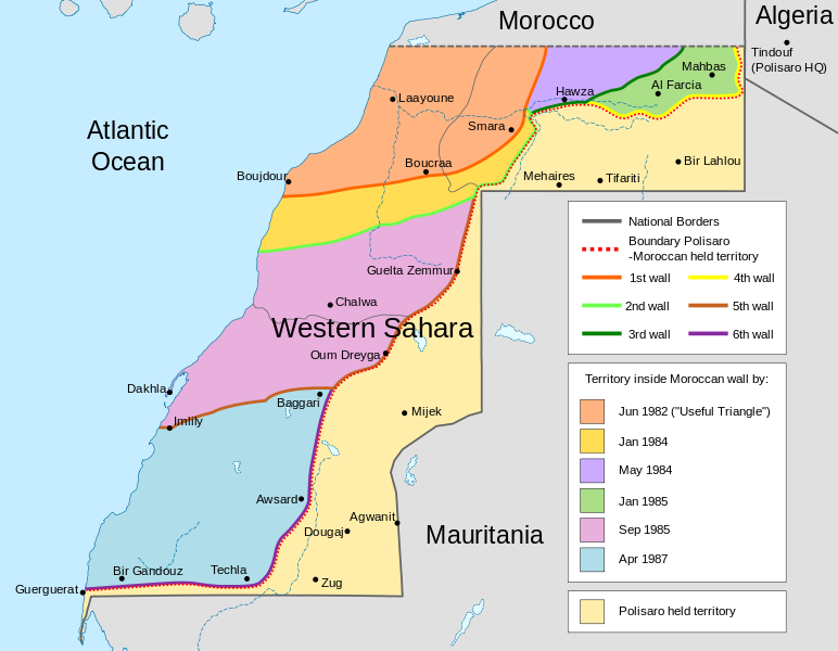Westsahara moroccan karte