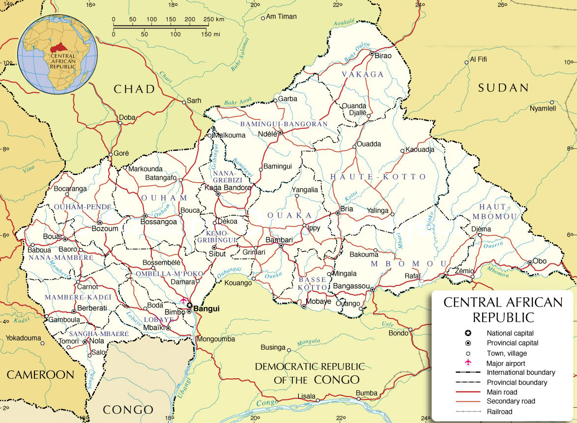 Zentralafrikanische Republik karte