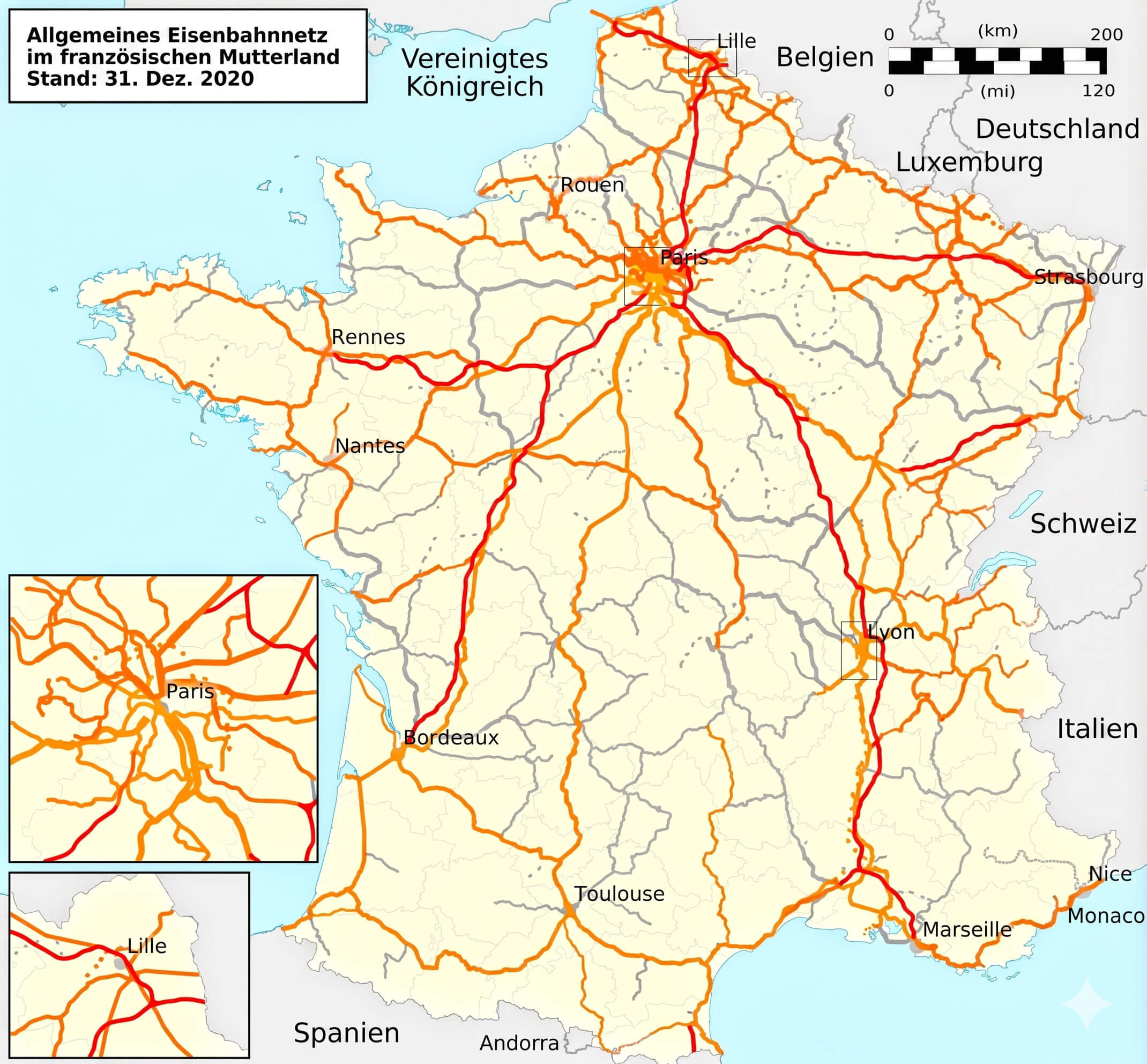 Strassennetz karte von Frankreich