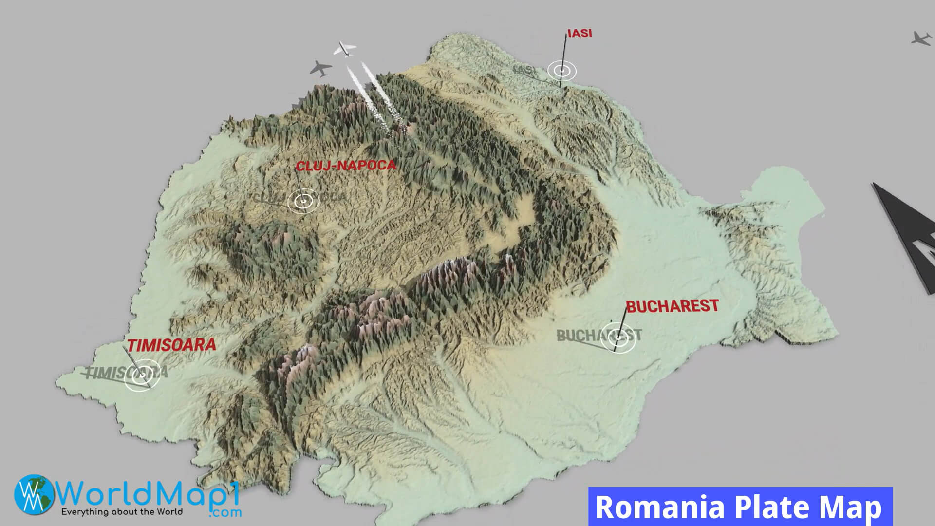 Rumänien-Plattenkarte