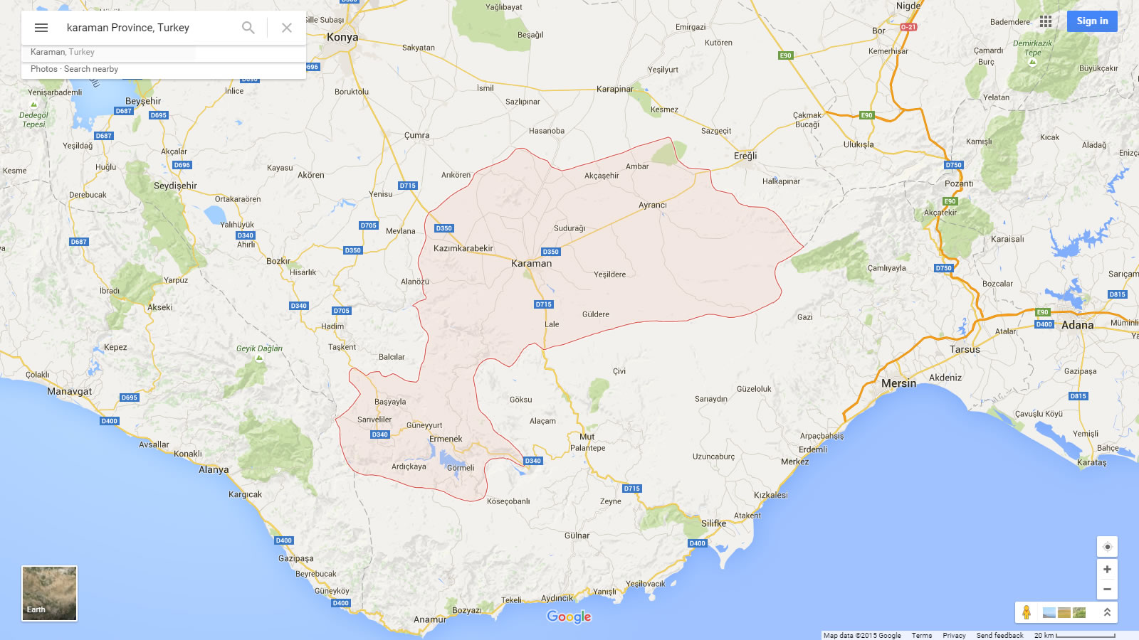 Ermenek Karte, Karaman