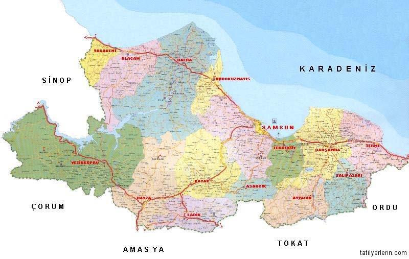 Ondokuz Mayis Karte, Samsun