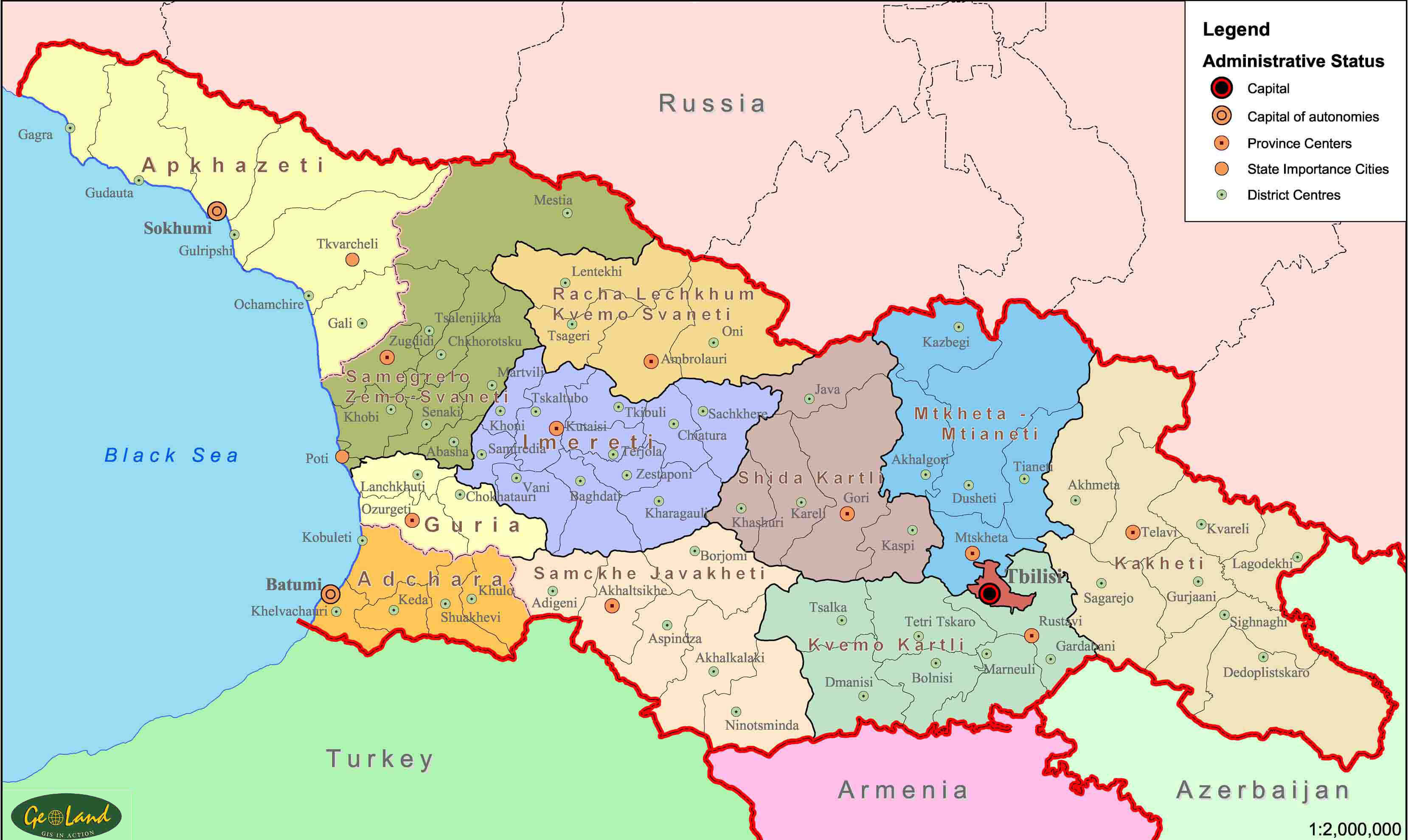 abchasien georgien kaukasien karte