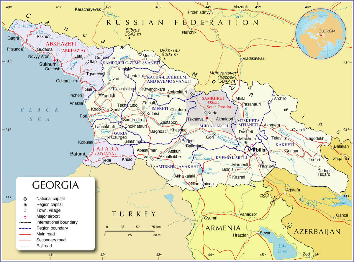 abchasien karte georgien