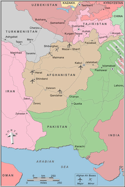 afghanistan politisch karte