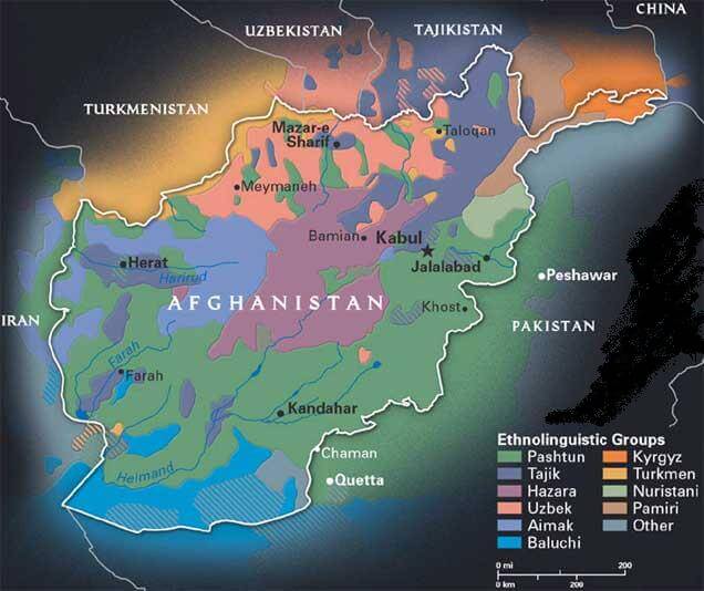 afghanistan geographie karte