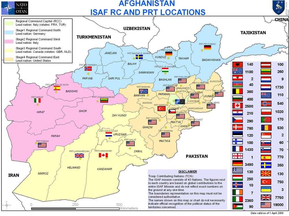 Afghanistan karte Nato