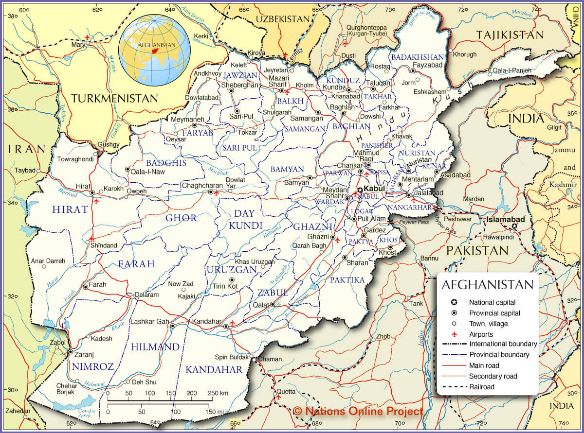 afghanistan provinzen karte