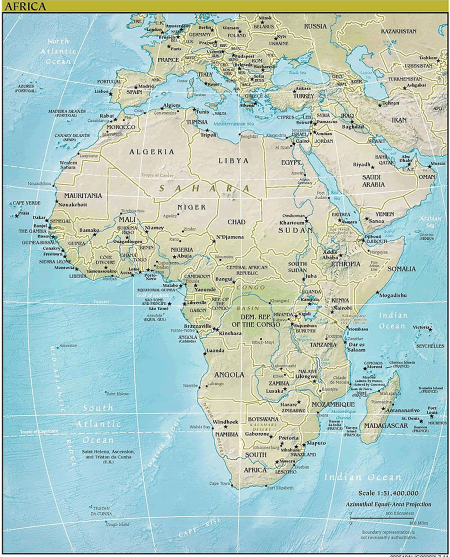 afrika linderung karte