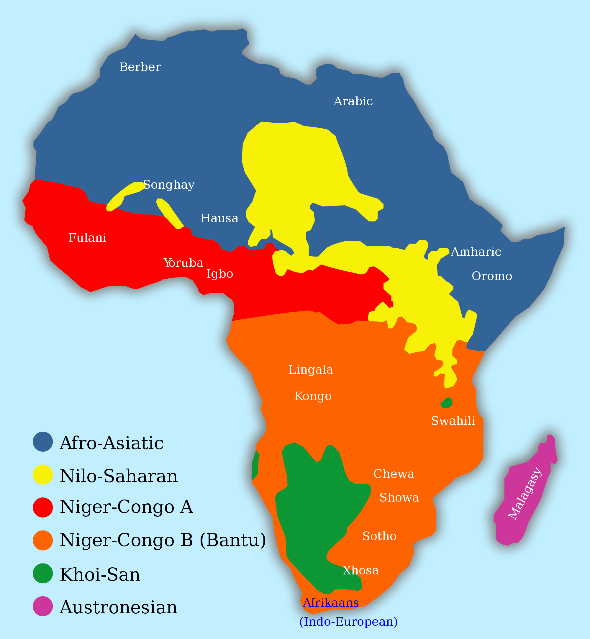 afrika sprache karte