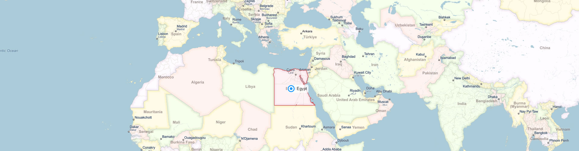 agypten land grenzen karte