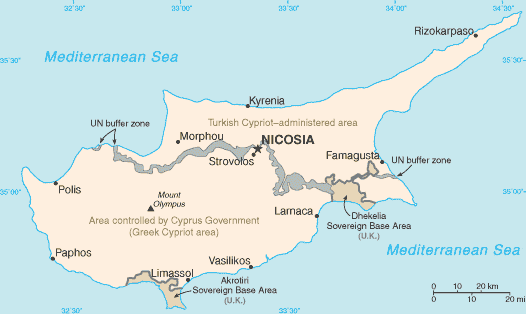 akrotiri und dhekelia zypern karte