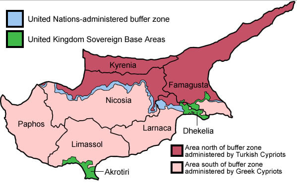 karte von Akrotiri und Dhekelia