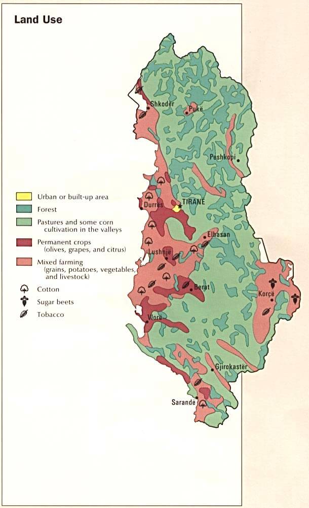 albanien land benutzen karte 1990
