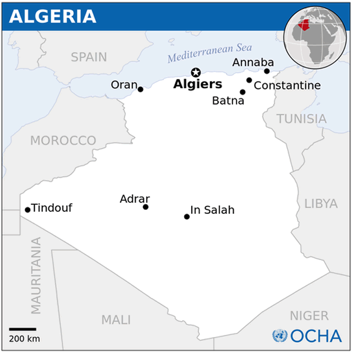 algerien lage karte