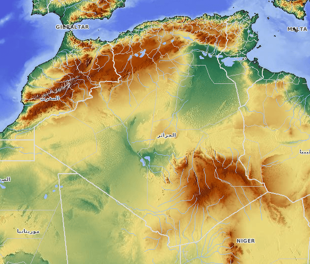 algerien linderung karte