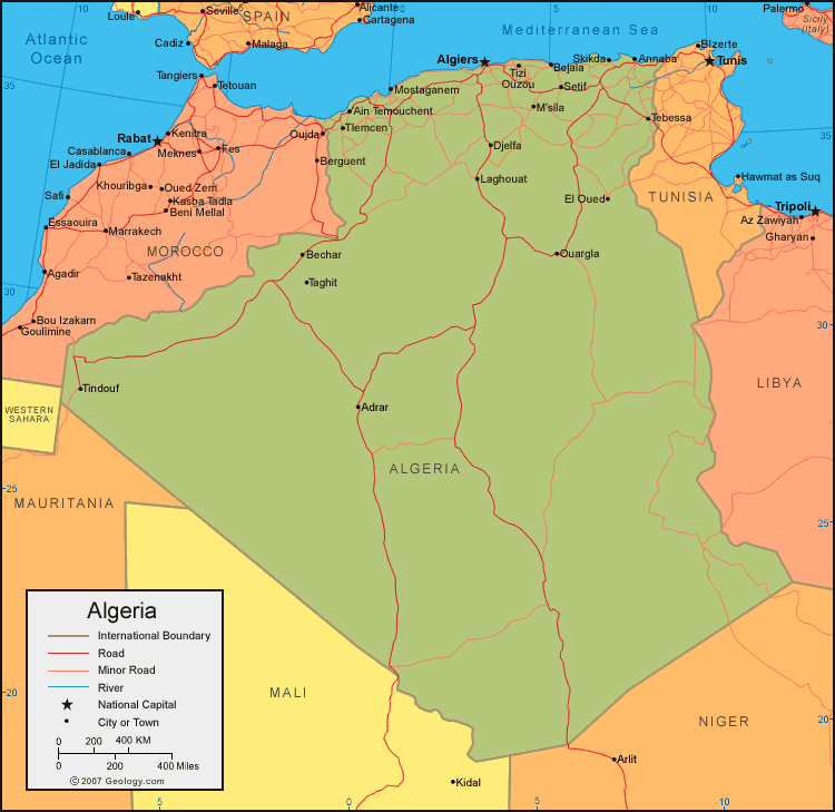 karte von algerien