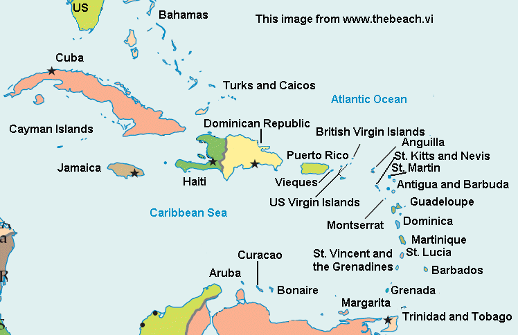 karibik karte amerikanische jungferninseln