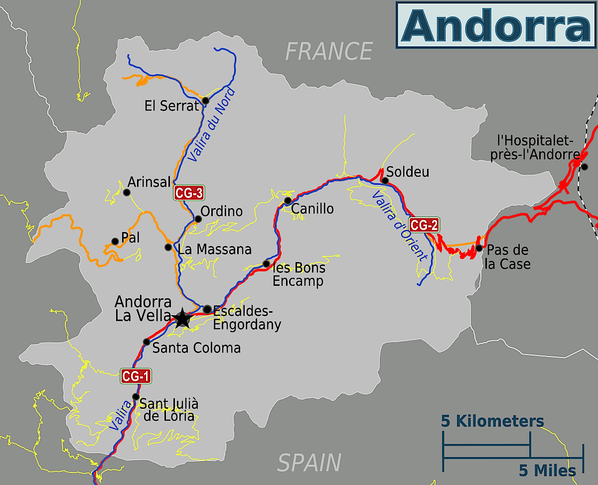 Andorra stadte map