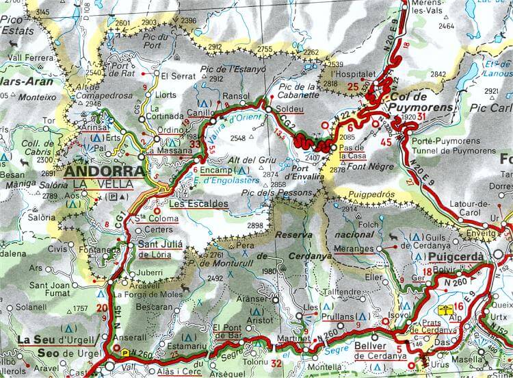 Andorra stadte strase map