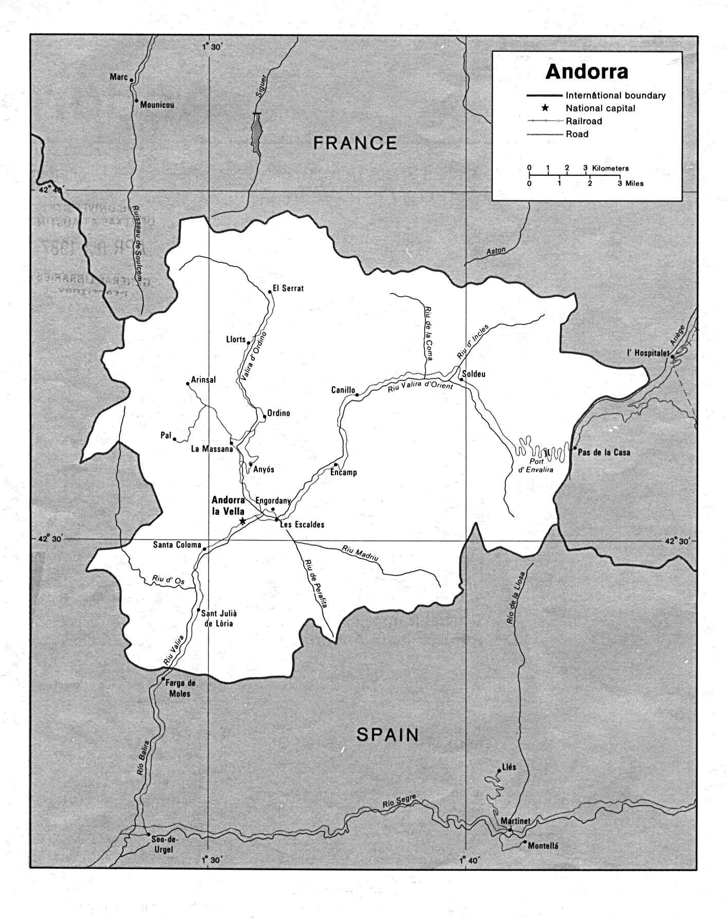 politisch karte von andorra 1986