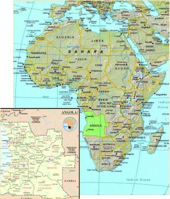 angola karte afrika