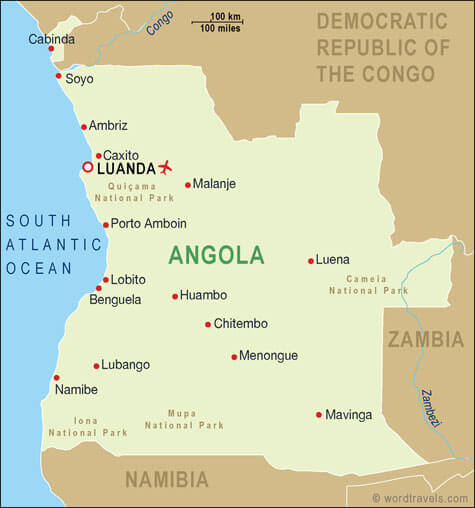 Angola karte stadte