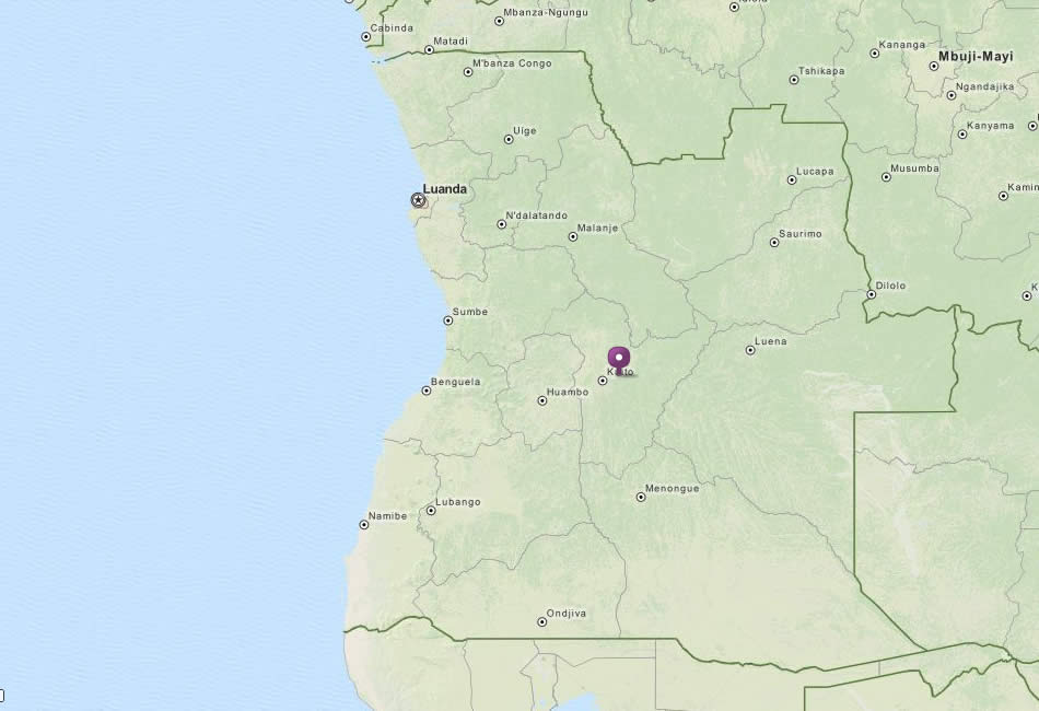 politisch karte von angola