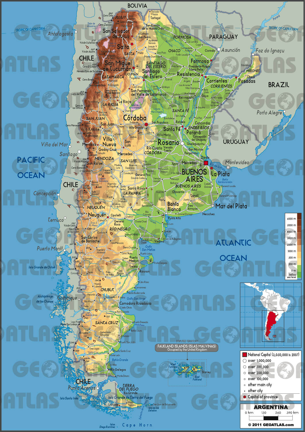 argentinien karte