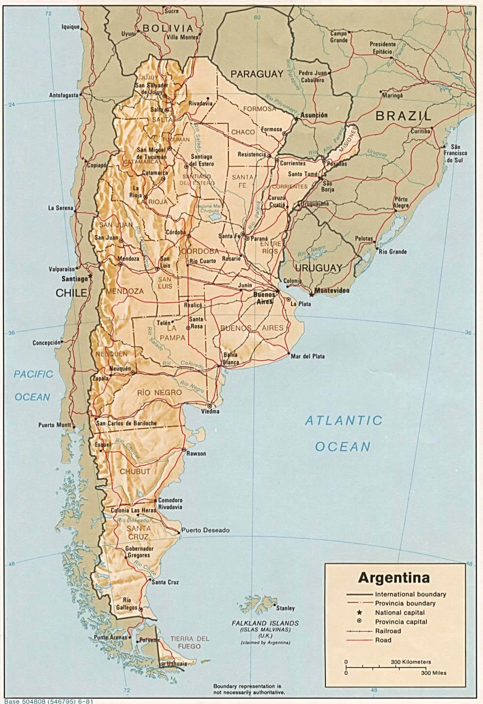 argentinien physikalisch karte