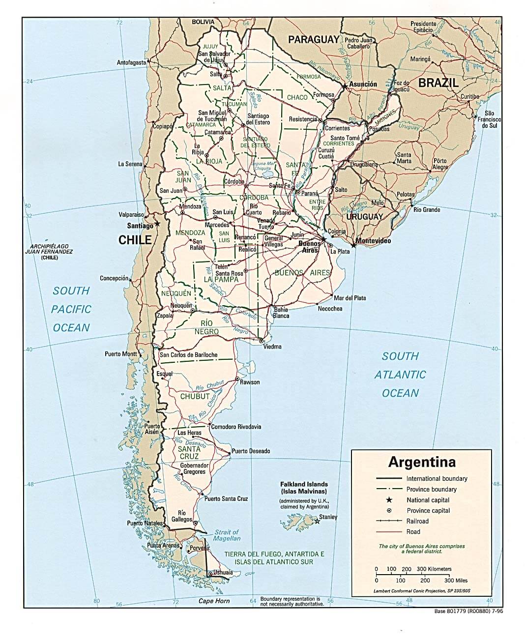 argentinien politisch karte 1996