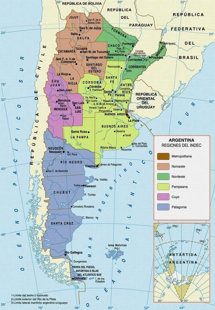 argentinien regionen karte