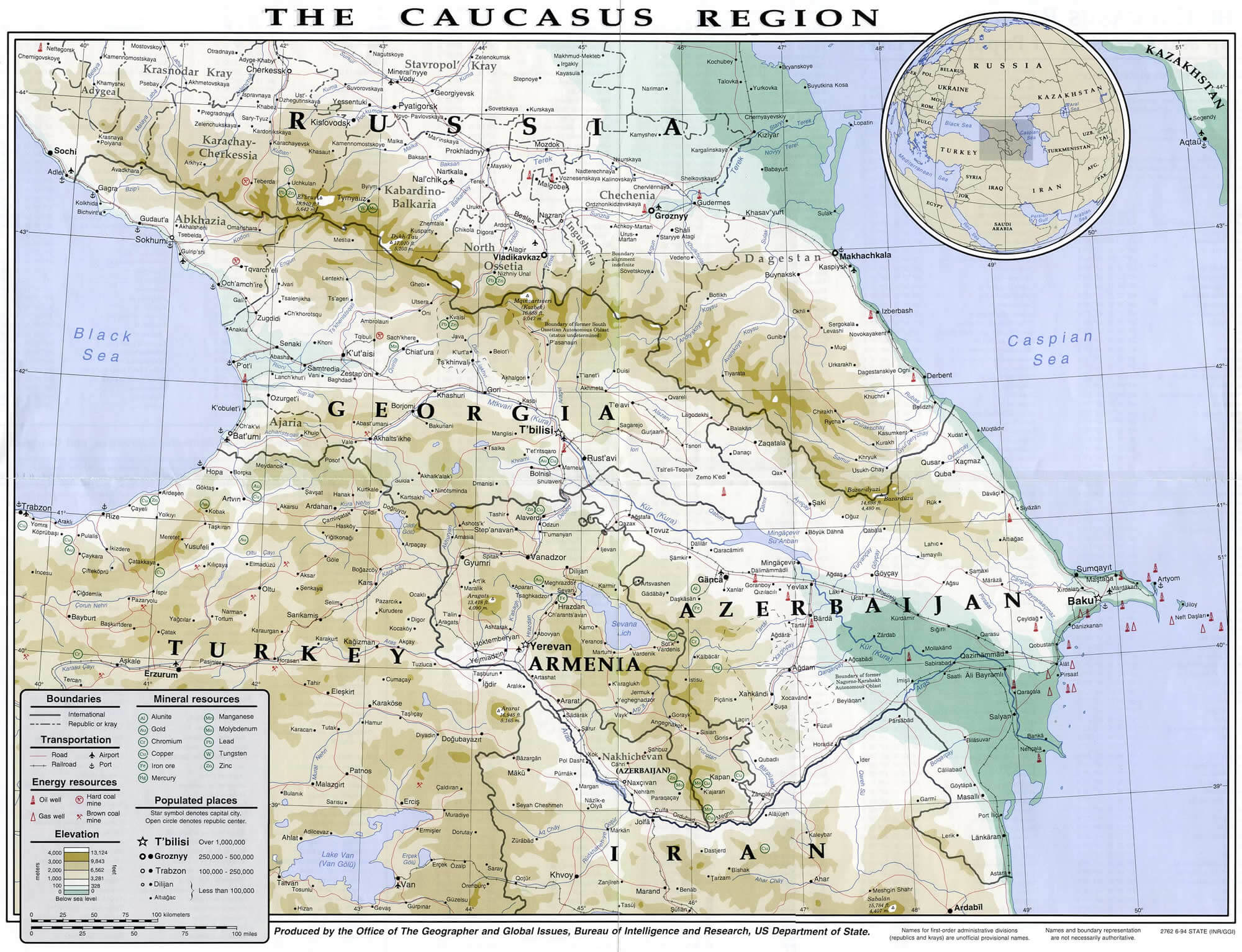 armenien karte kaukasus region