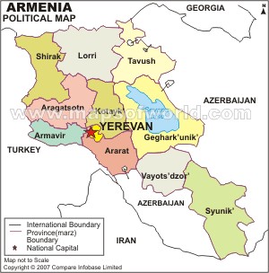 armenien karte regionen