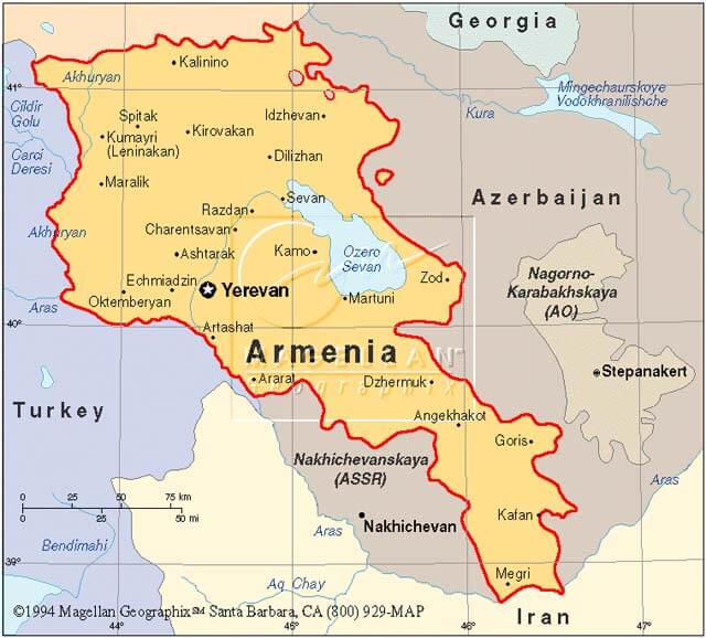 armenien stadte karte