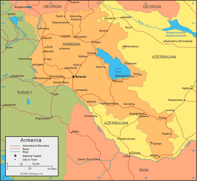 karte von armenien