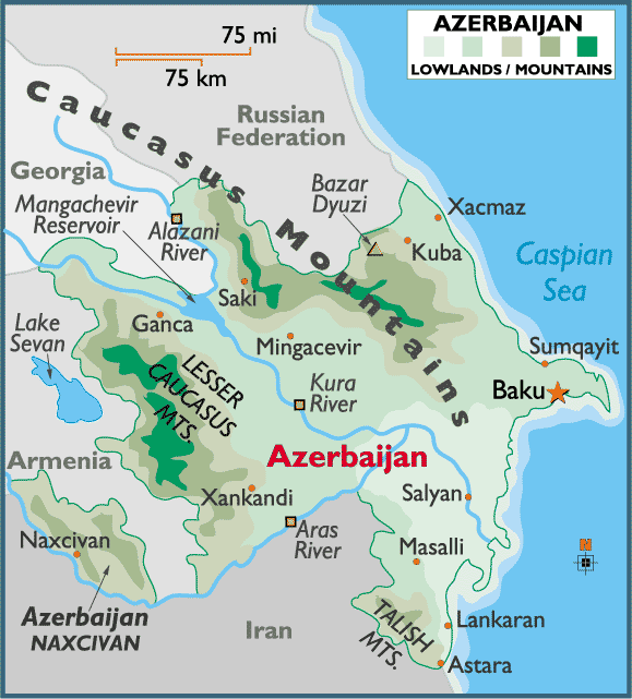 aserbaidschan karte
