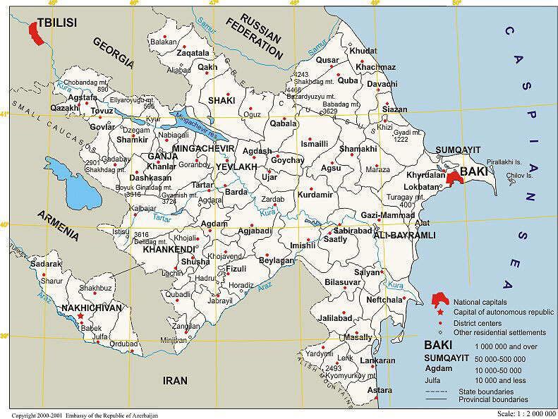 aserbaidschan karte