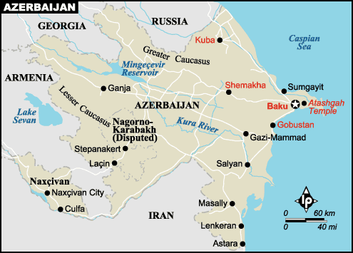aserbaidschan stadte karte