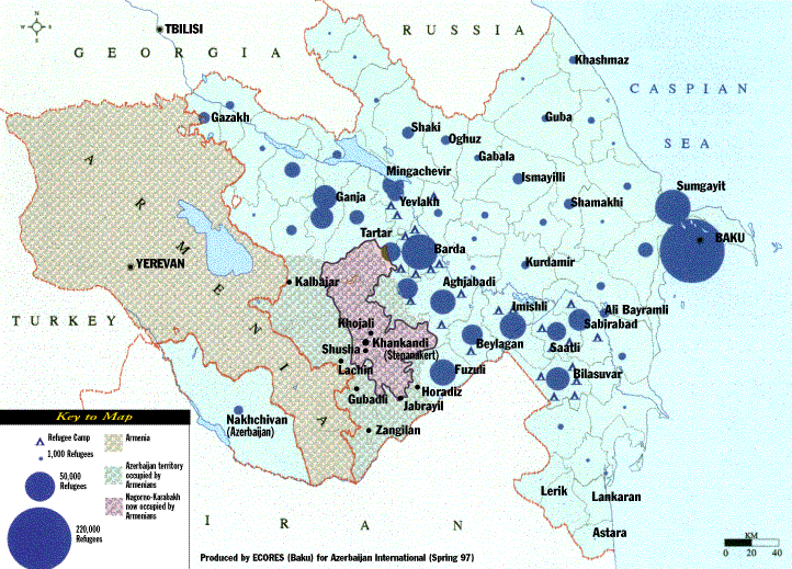 aserbaidschan refugies karte