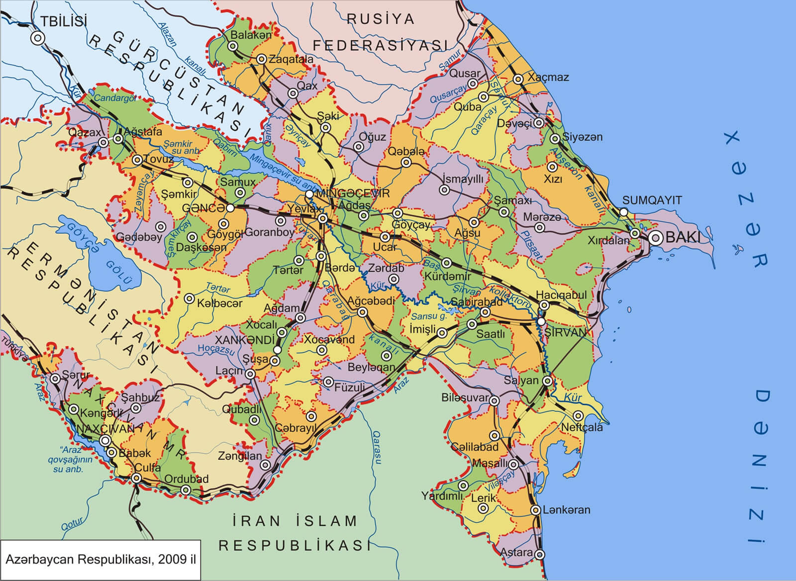 aserbaidschan republik karte