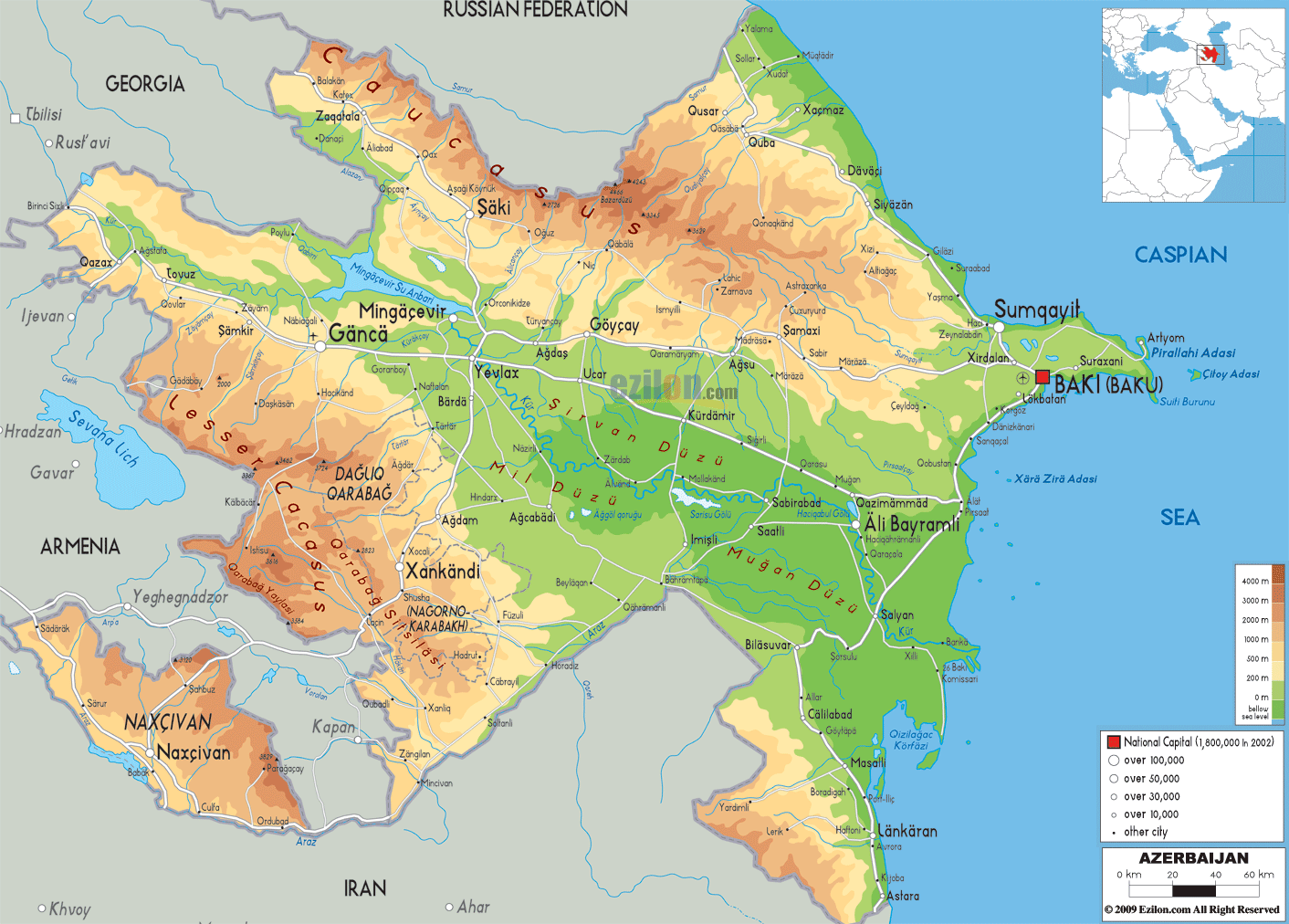 karten von aserbaidschan