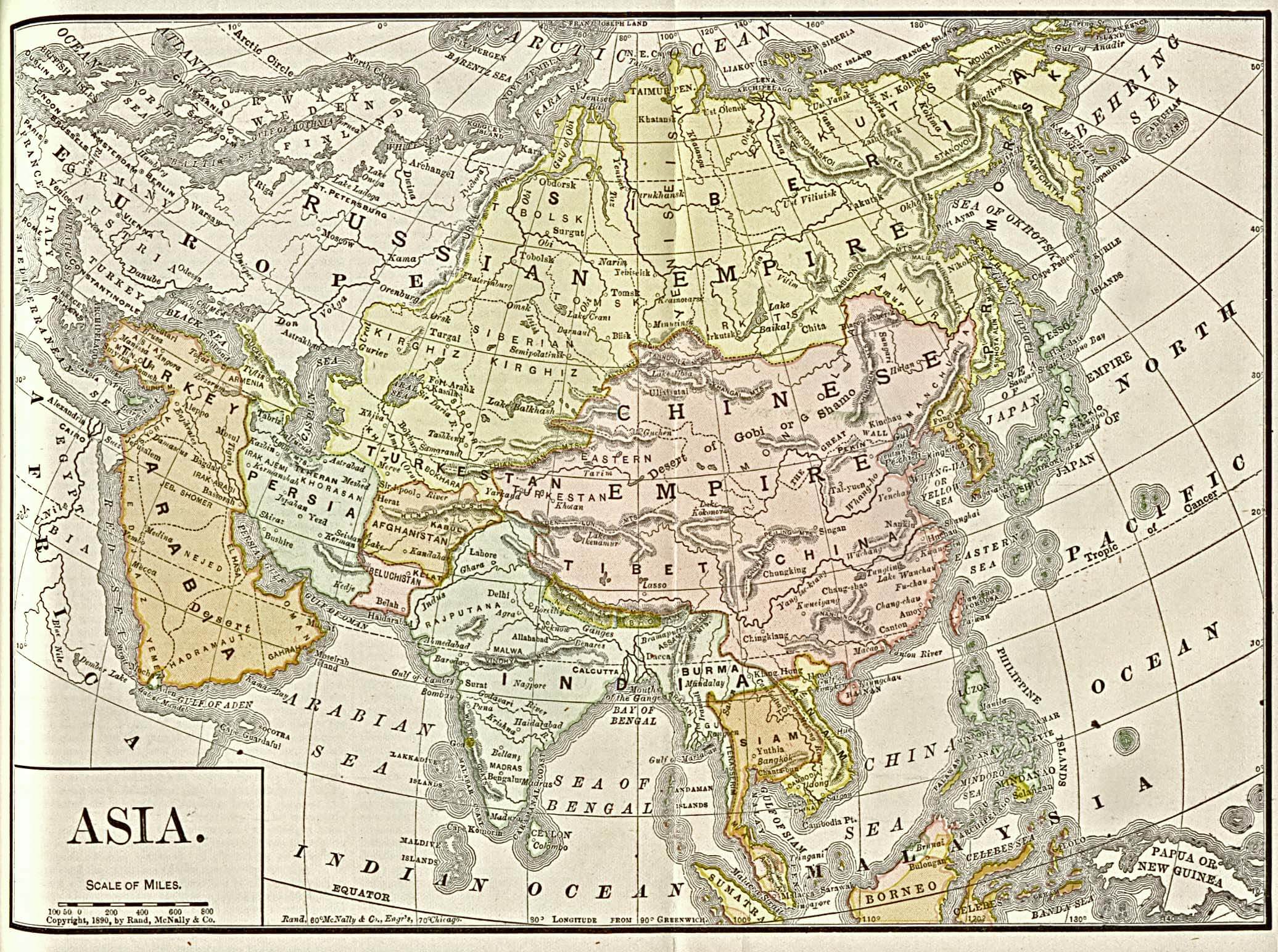 karte von asien 1892