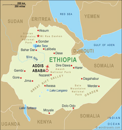 Athiopien karte