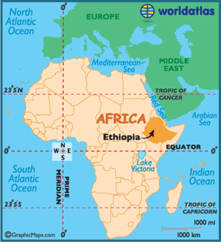 Athiopien karte afrika