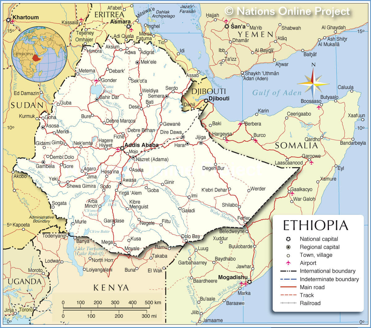 Athiopien national karte