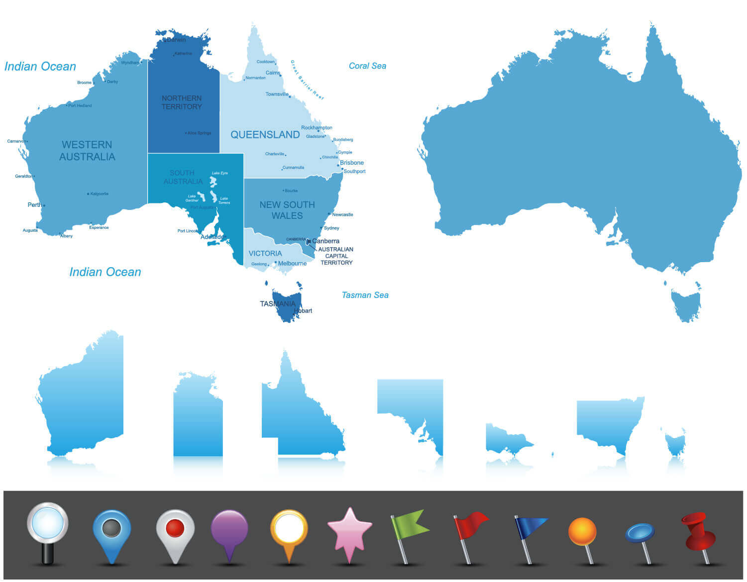 Australien hochst detailliert Karte