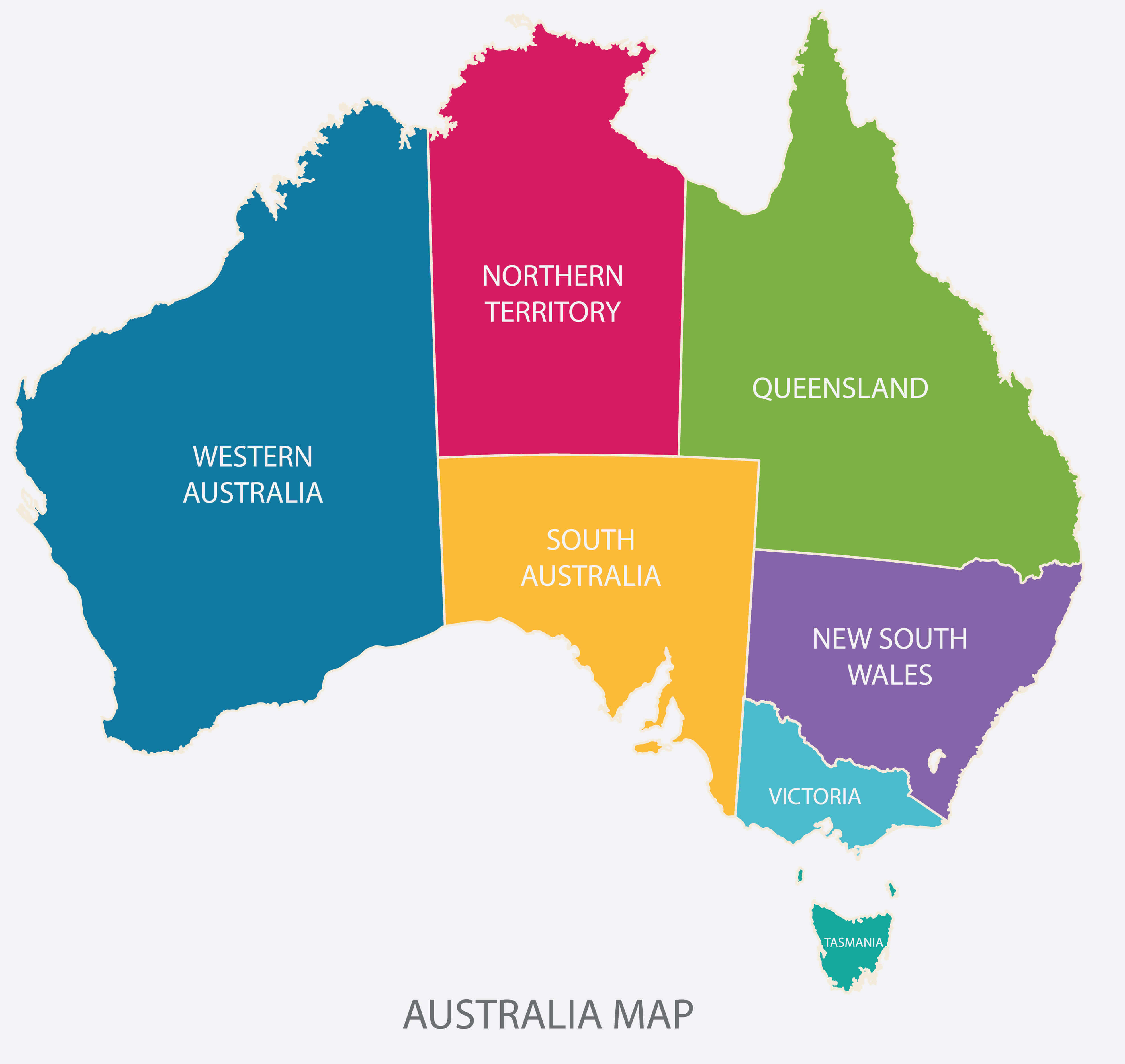 Australien Karte mit regionen