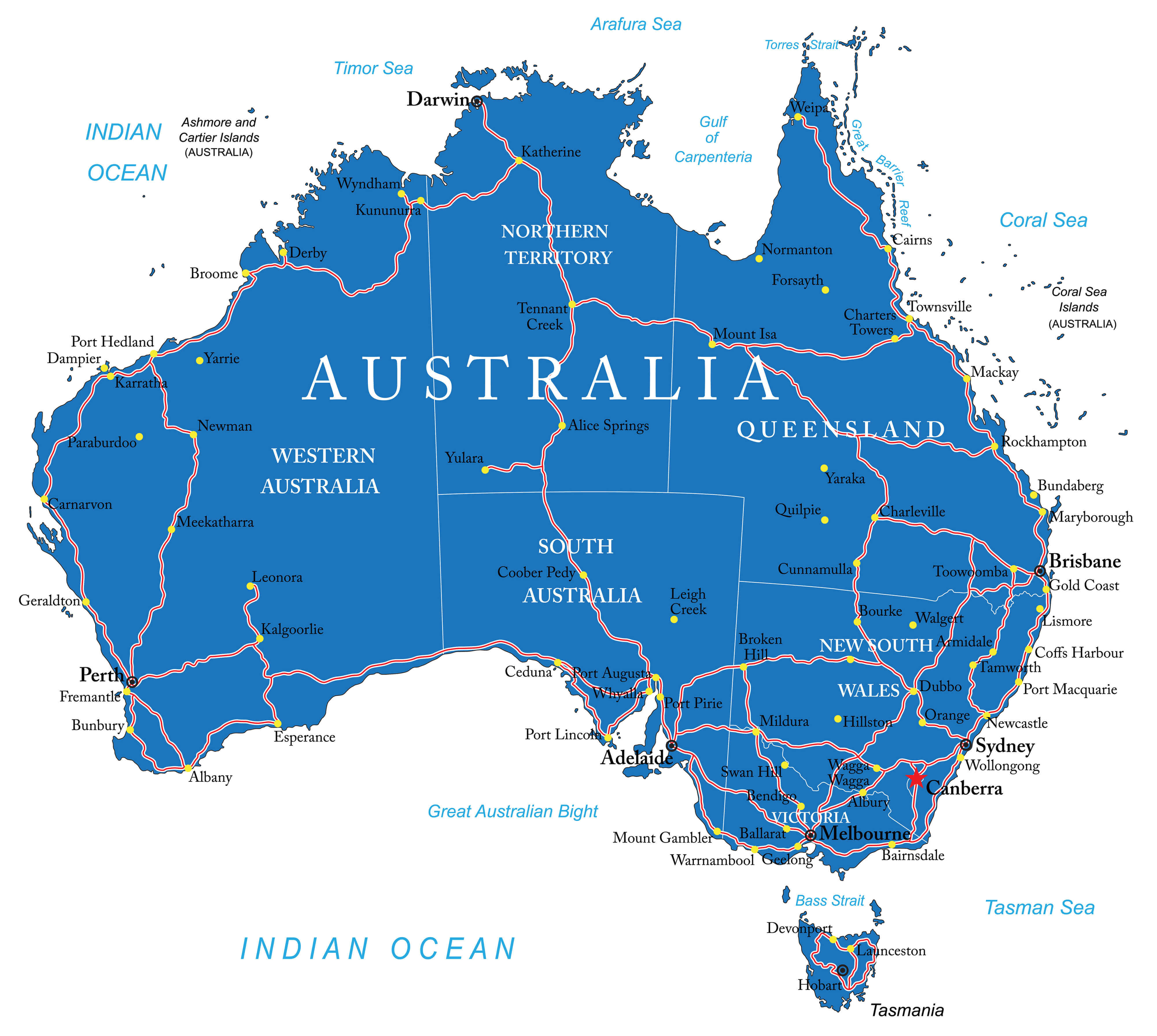 Australien strase Karte
