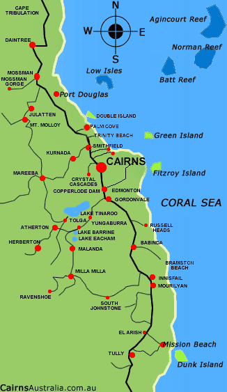 Cairns region karte